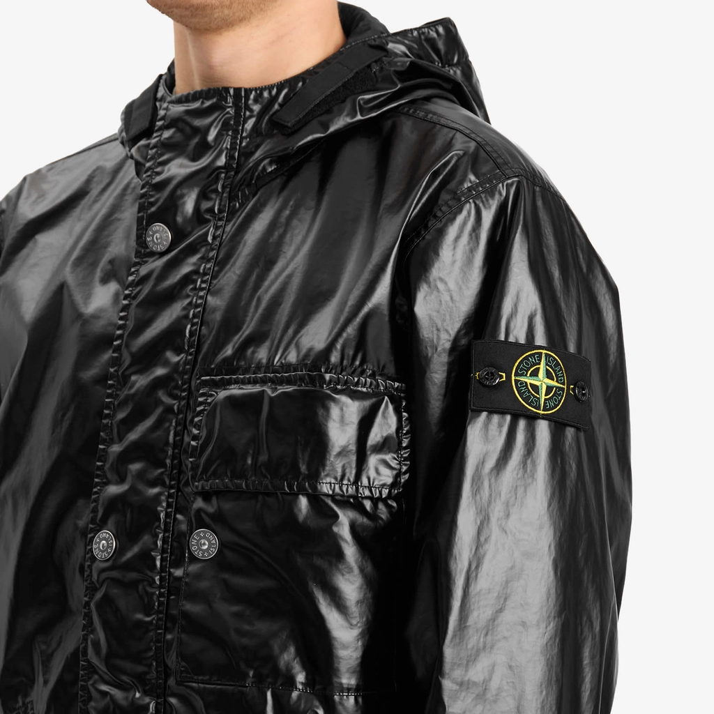 Stone Island Men's Mussola Gommata-TC Short Parka Black